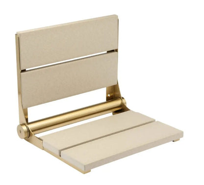 18″ Bilanx Shower Seat in Brushed Gold Finish.
