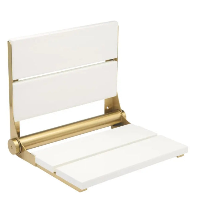 18″ Bilanx Shower Seat in Brushed Gold Finish.
