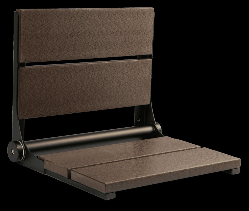 18″ Bilanx Shower Seat in Matte Black Finish.