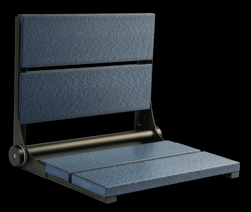 18″ Bilanx Shower Seat in Matte Black Finish.