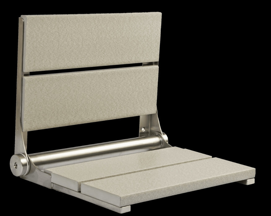 18″ Bilanx Shower Seat in Brushed Stainless Finish.