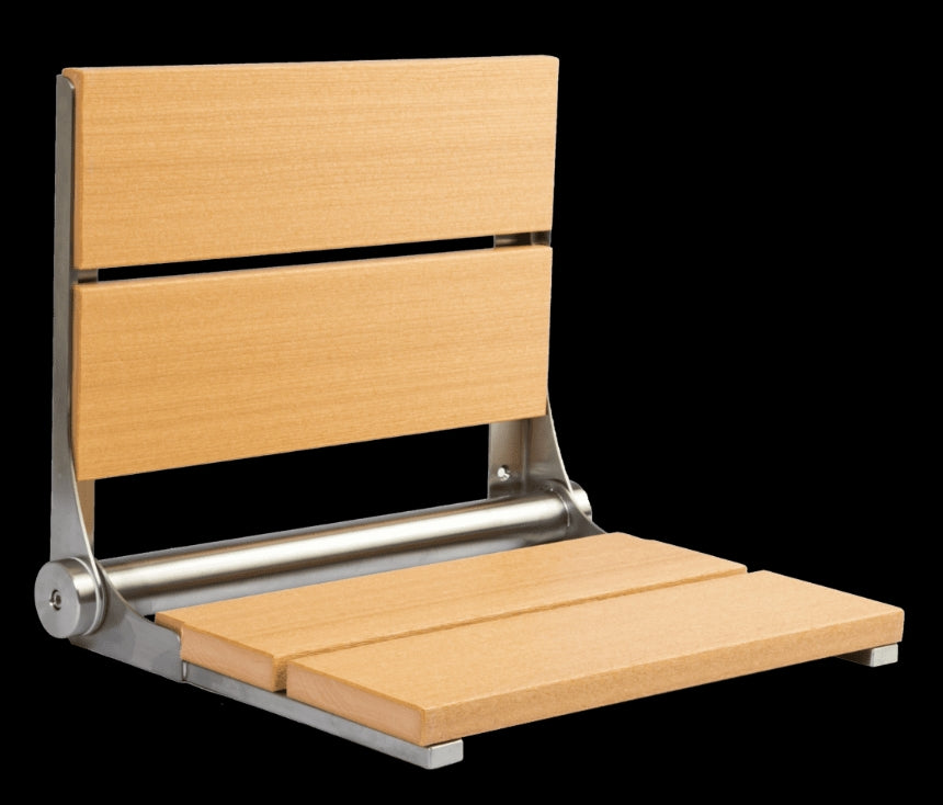 18″ Bilanx Shower Seat in Brushed Stainless Finish.