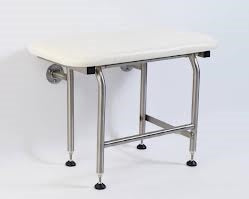 24″ White fold-up padded shower seat