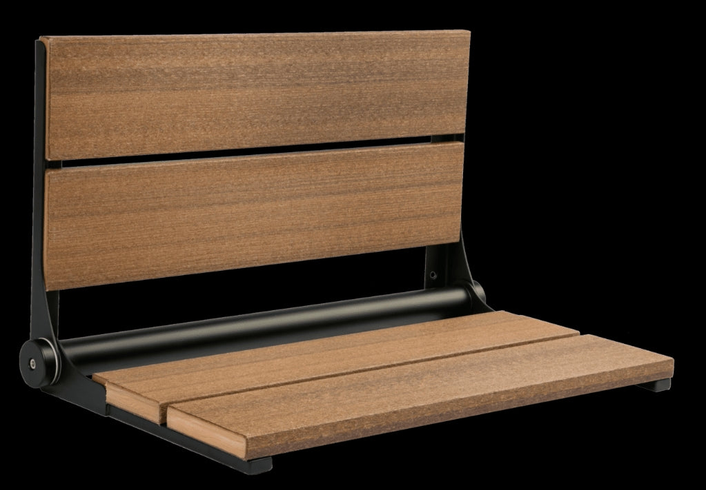 26″ Bilanx Shower Seat in Matte Black Finish.