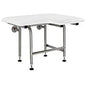26″ White fold-up padded L-shaped shower seat (left)