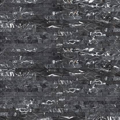 Marquina Nero Stacked Stone – Rockmount™ Collection | Split Face Finish