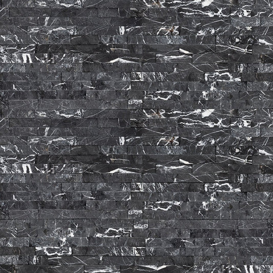 Marquina Nero Stacked Stone – Rockmount™ Collection | Split Face Finish