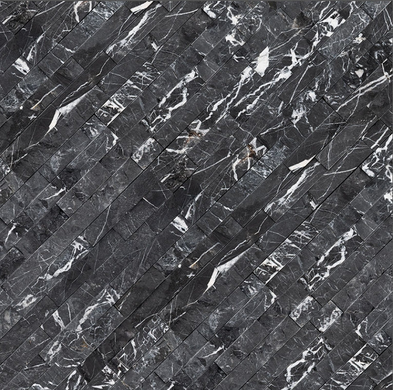 Marquina Nero Stacked Stone – Rockmount™ Collection | Split Face Finish