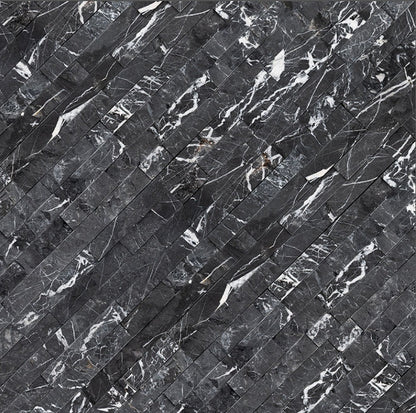 Marquina Nero Stacked Stone – Rockmount™ Collection | Split Face Finish