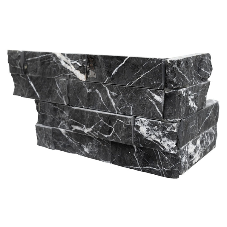 Marquina Nero Stacked Stone – Rockmount™ Collection | Split Face Finish