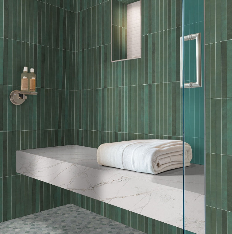 Icelandic Green 2” Hexagon Mosaic Tile