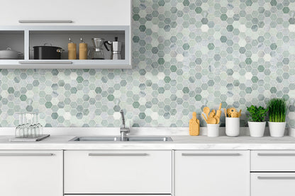 Icelandic Green 2” Hexagon Mosaic Tile