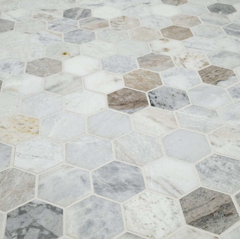 Capri Blue 2" Hexagon Mosaic Tile