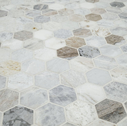 Capri Blue 2" Hexagon Mosaic Tile