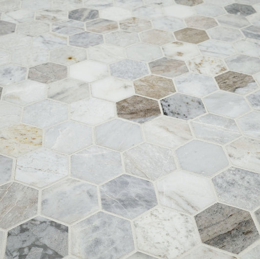 Capri Blue 2" Hexagon Mosaic Tile