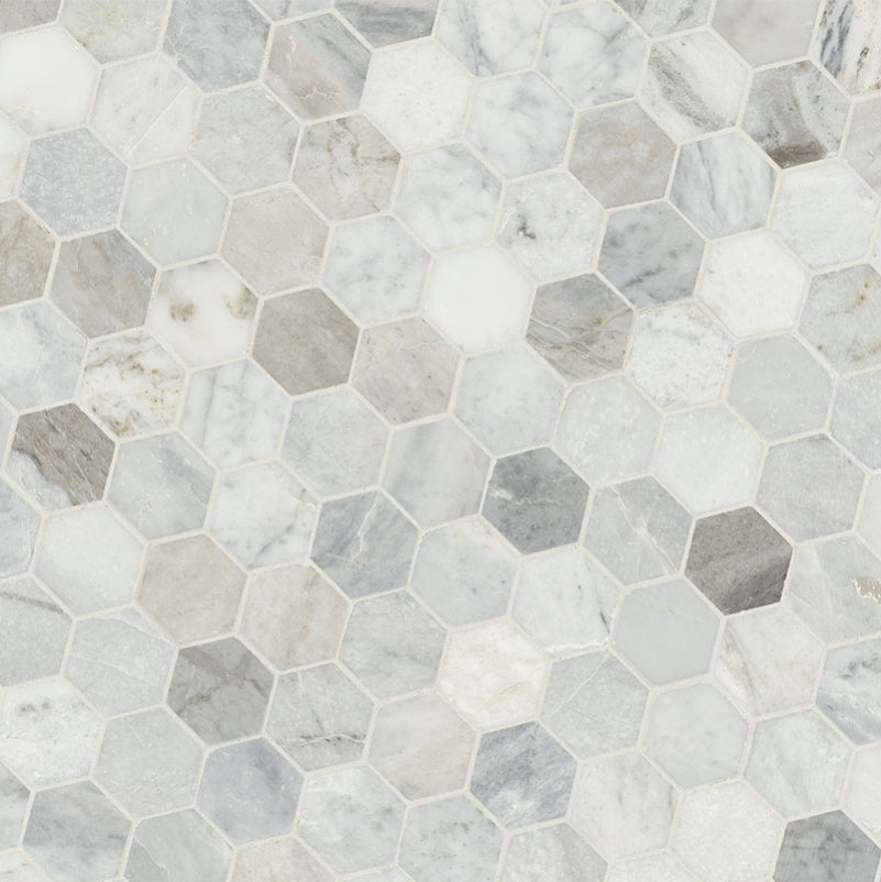 Capri Blue 2" Hexagon Mosaic Tile