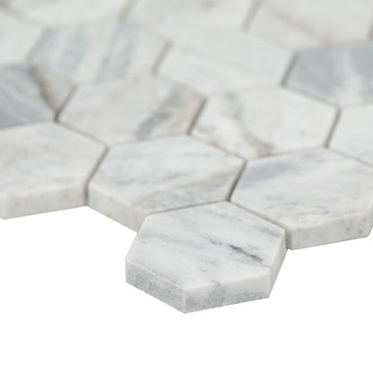 Capri Blue 2" Hexagon Mosaic Tile