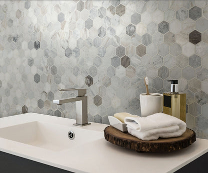 Capri Blue 2" Hexagon Mosaic Tile