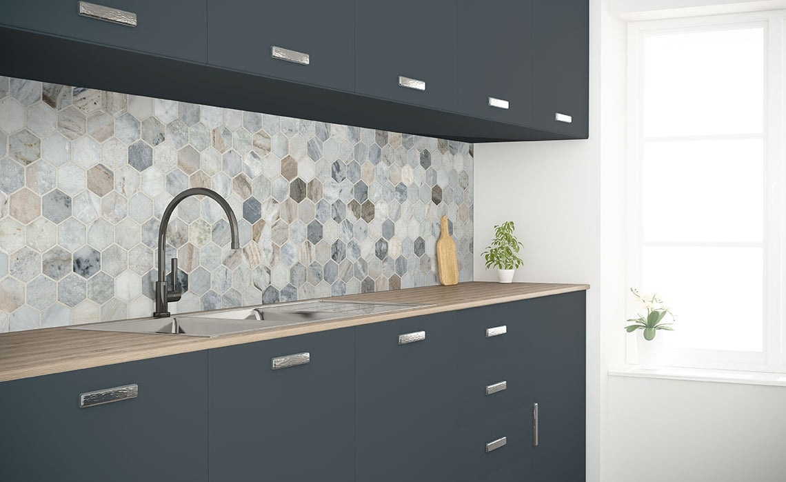 Capri Blue 2" Hexagon Mosaic Tile