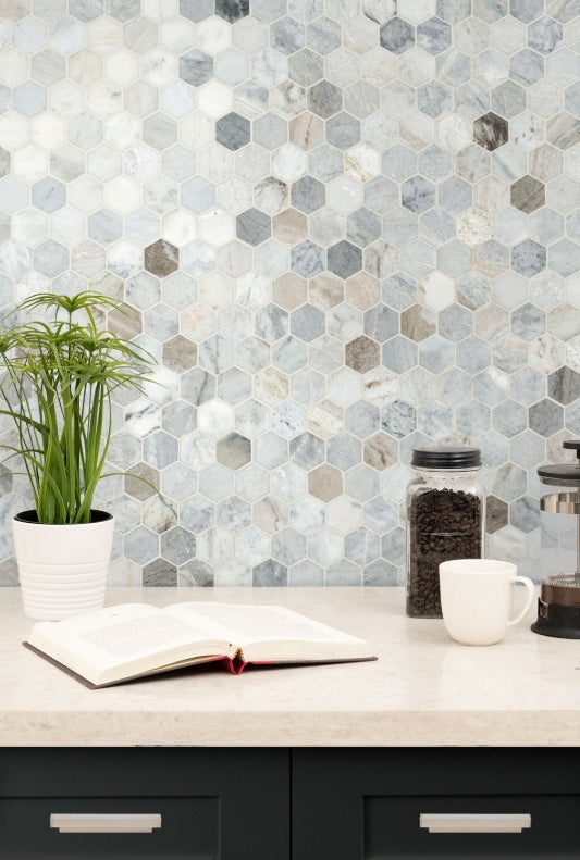 Capri Blue 2" Hexagon Mosaic Tile