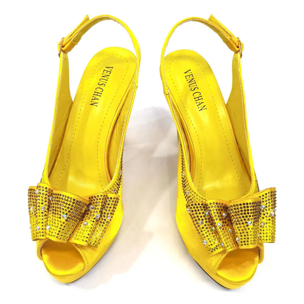 High Quality Thin Heels Ladies Shoes Matching Bag Set