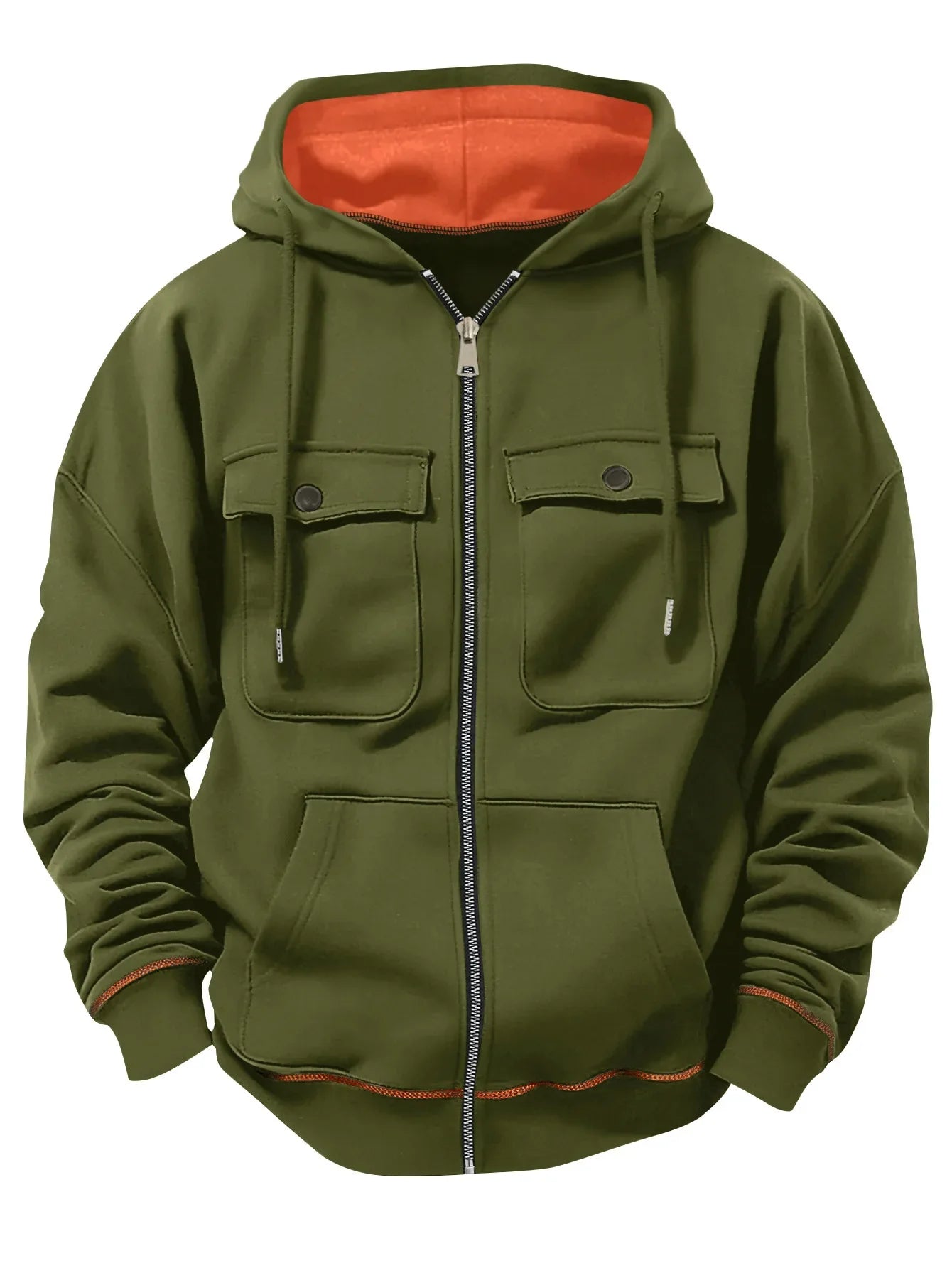 2025 Zipper Hoodies Autumn Winter Men's New Long Sleeve Hooded Sweatshirt Fashion Casual Male Outfit Sportwear Loose Fit Clothes