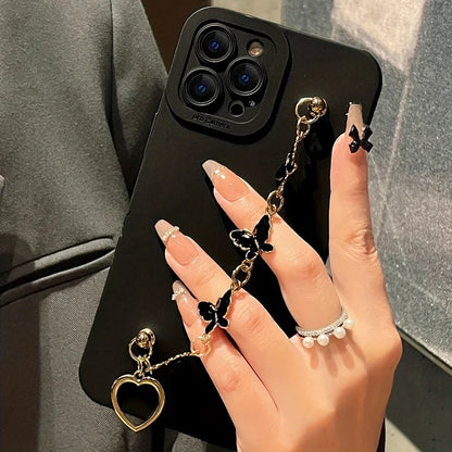 Black White Butterfly Chain Phone Case