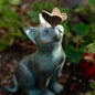 Cat Resin Figurine Bronze Lawn Porch Yard Home Garden Outdoor Sculpture Statue Decoration Home Office Ornament