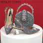 Newest Style Teal Sky Color Platform Shoes Matching Bag Set