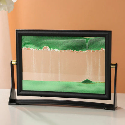 Rotatable Moving Sand Art Picture Square Glass Hourglass 3D Sandscape in Motion Quicksand Hourglass Creativity Home Decor Gifts