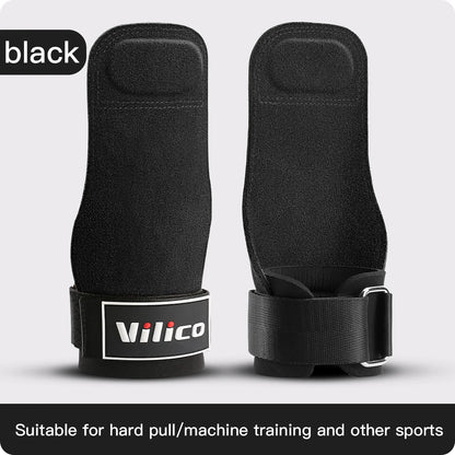 Gym Grips For Men Women Cowhide Palm Guards Weightlifting Fitness Workout Gloves Grips with Wrist Wraps Training Equipment