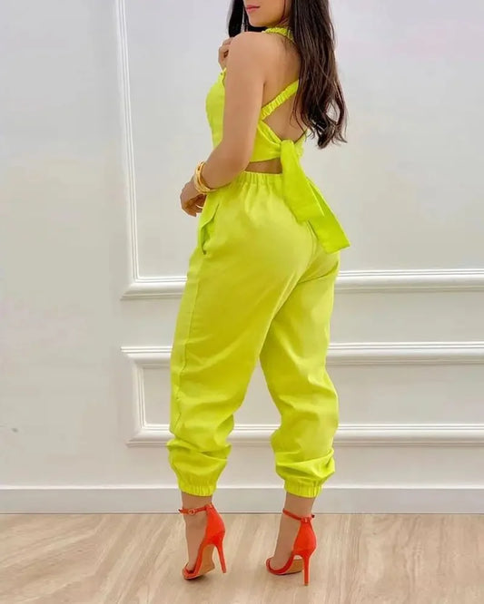 Elegant Summer Fashion Jumpsuit for Women - Shoulder Straps
