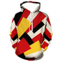 Men's Color Block Stitching Hooded Sweatshirt Geometric Print Spring And Autumn Loose Casual Polyester Fabric Top