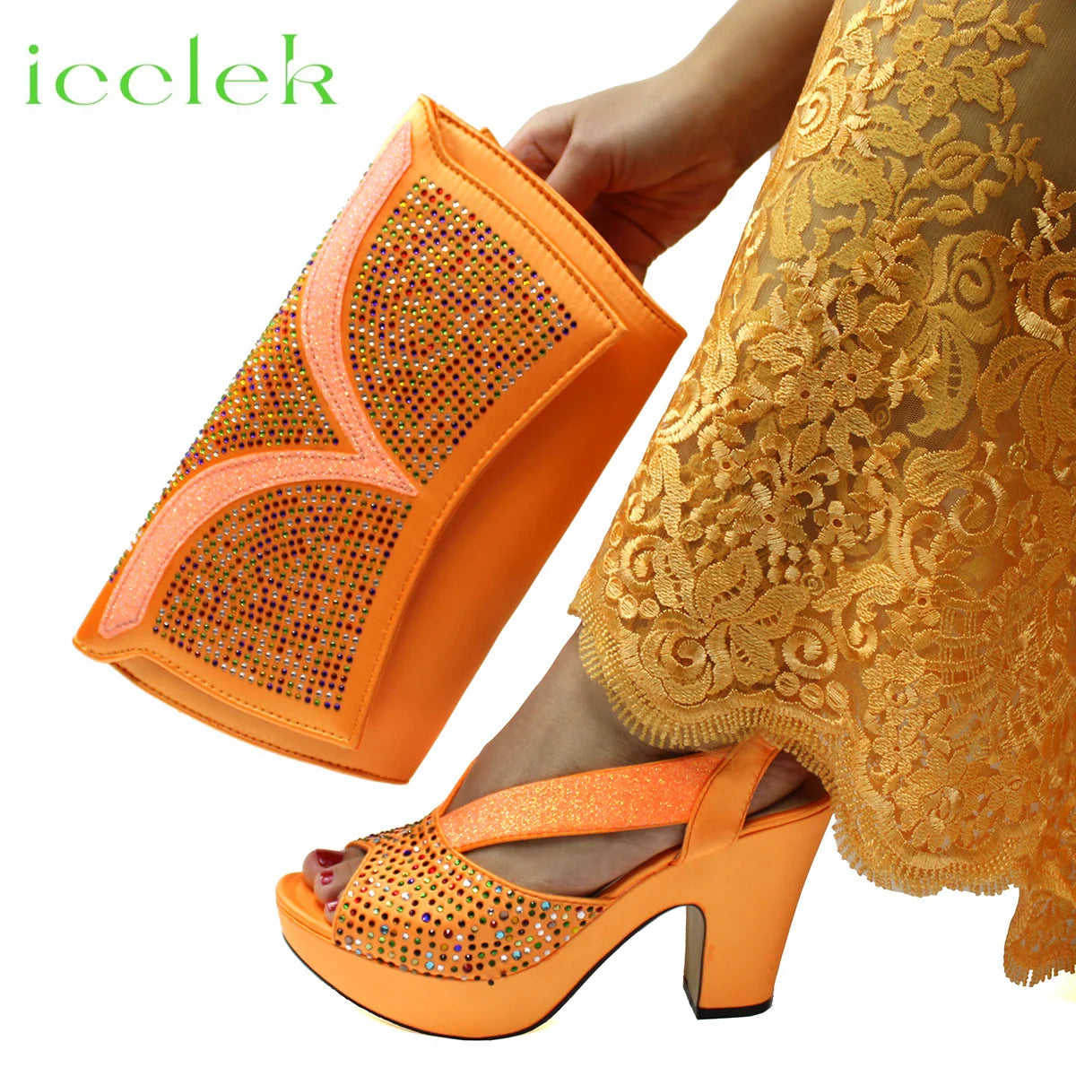 New Design African Women Shoes and Bag Set