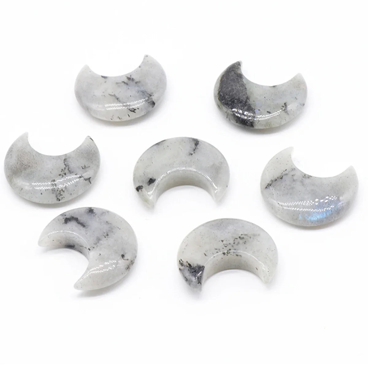 1pc Natural Stone Rose Quartz Amethyst Moon Carving Aura Healing Mineral Gem Home Decoration Ornament Gift