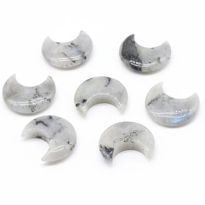 1pc Natural Stone Rose Quartz Amethyst Moon Carving Aura Healing Mineral Gem Home Decoration Ornament Gift