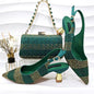 High Quality African Style Ladies Shoes And Bags Set INHGF1-11