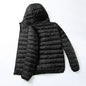 Lightweight Down Cotton Coat Men's Winter Cropped Jacket Stand Collar Hooded Outerwear