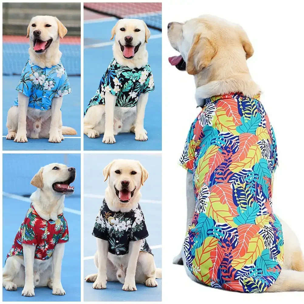 XL-5XL Hawaii Style Cute Spring T-shirts Comfortable Pet Shirt for Medium Large Dog Puppy Pet Clothes Breathable Pet T-shirt