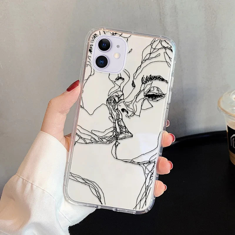 Abstract Line Face Aesthetic Phone Case