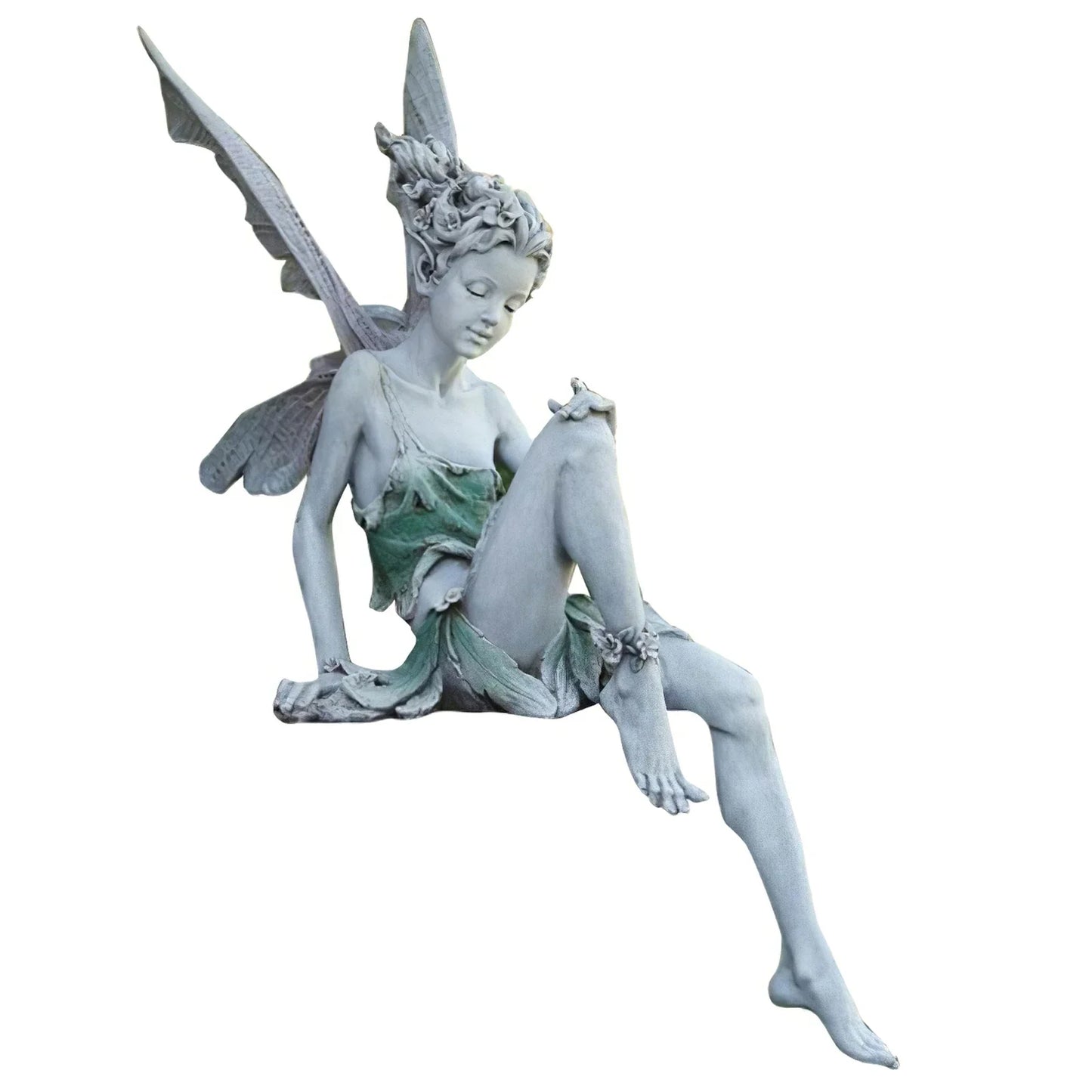 Tudor And Turek Resin Sitting Fairy Statue Garden Decorative Porch Figurine Angel Sculpture for Yard Home Garden Decoration