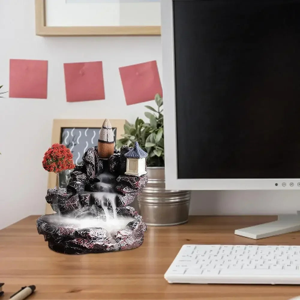 Waterfall Backflow Incense For Home And Office Decoration With Incense Cones