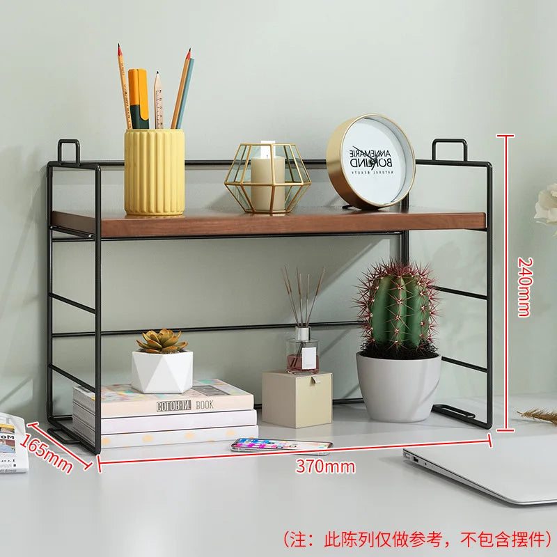 Adjustable Cosmetic Storage Shelf Desktop Organizer Kitchen Storage Rack Office Multi-Layer Dormitory Table Shelf Small Bookshel