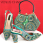 Popularity Italian Design Luxury Women's Pointed Shoes And Bag Set