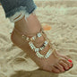 Boho Beaded Anklet for Women - Summer Beach Toe Bracelet, 22+5cm