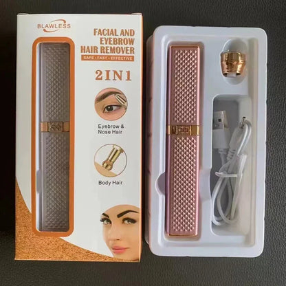 Women's Electric Eyebrow Trimmer Rechargeable Hair Removal Shaving Lip Bikini Lady Shaver Remover Body Facial Nose Epilator