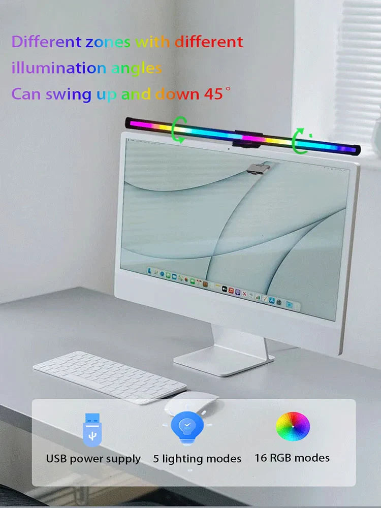 RGB Monitor Light Bar Computer Screen Hanging Lights Atmosphere Table Lamp Reading Night Lights Gaming Monitor Dimming Lights