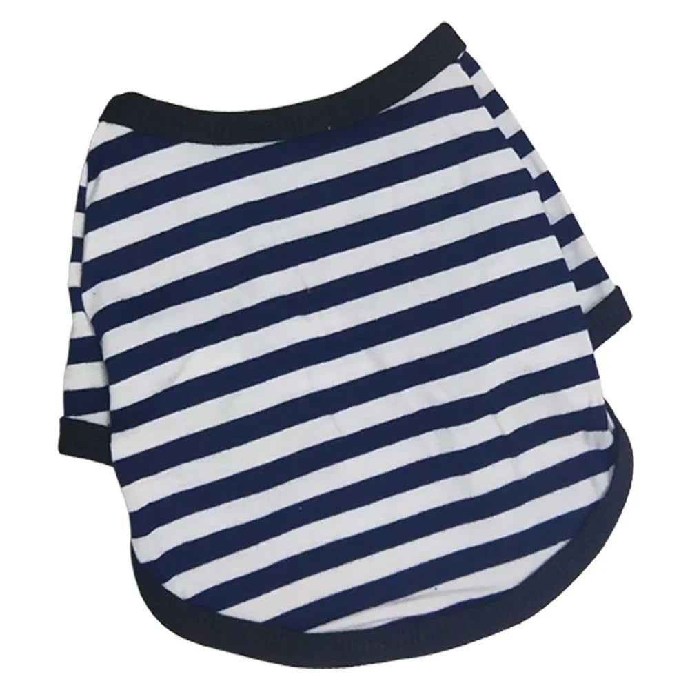 Stripe Spring Dog T-shirt Soft Small Medium Dog Puppy Clothing Shirt Vest Printed Pet Dog Puppy Vest T-shirt Dog Cloth
