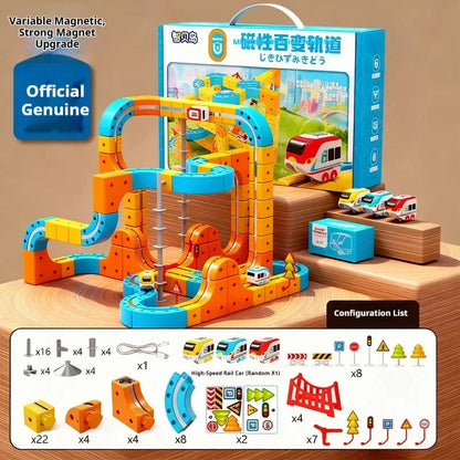 Magnetic Cube Track & High-Speed Train Set