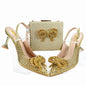 New Arrival African Wedding Shoes and Bag Set HTG1-13